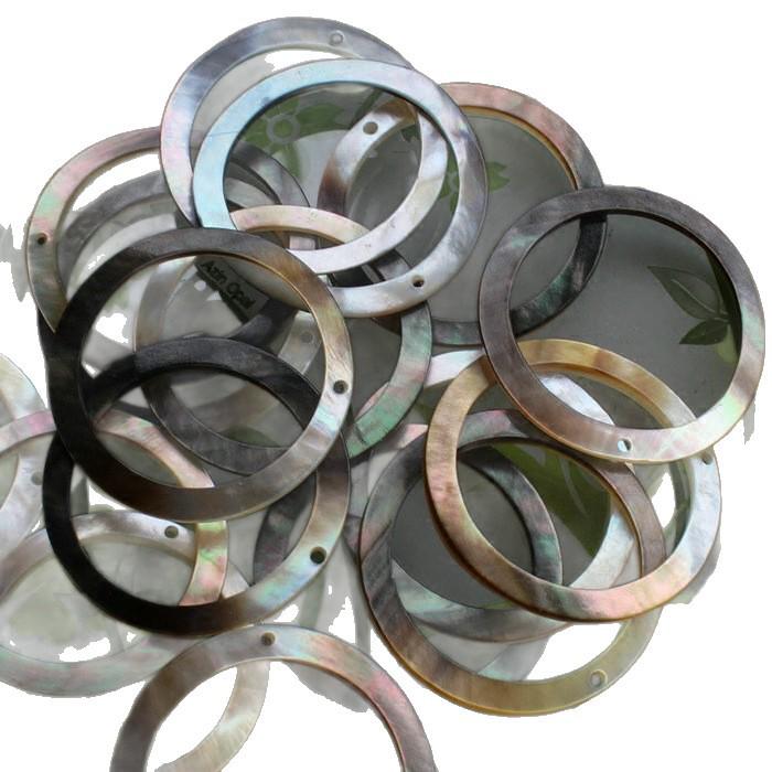 Black Mother-of-Pearl Shell Circle Earrings Hairpin Jewelry Accessory