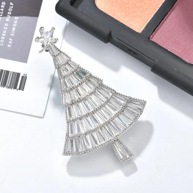 

Жіночі ялинкові брошки з кубічним цирконієм CZ, сяюча розкішна модна брошка, шпилька, доступні 2 кольори