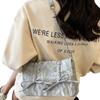 2024 Spring Summer Retro Washed Leather Crinkle Bow Motorcycle Pillow Bag Armpit Bag Fashion Single Shoulder Diagonal Bag