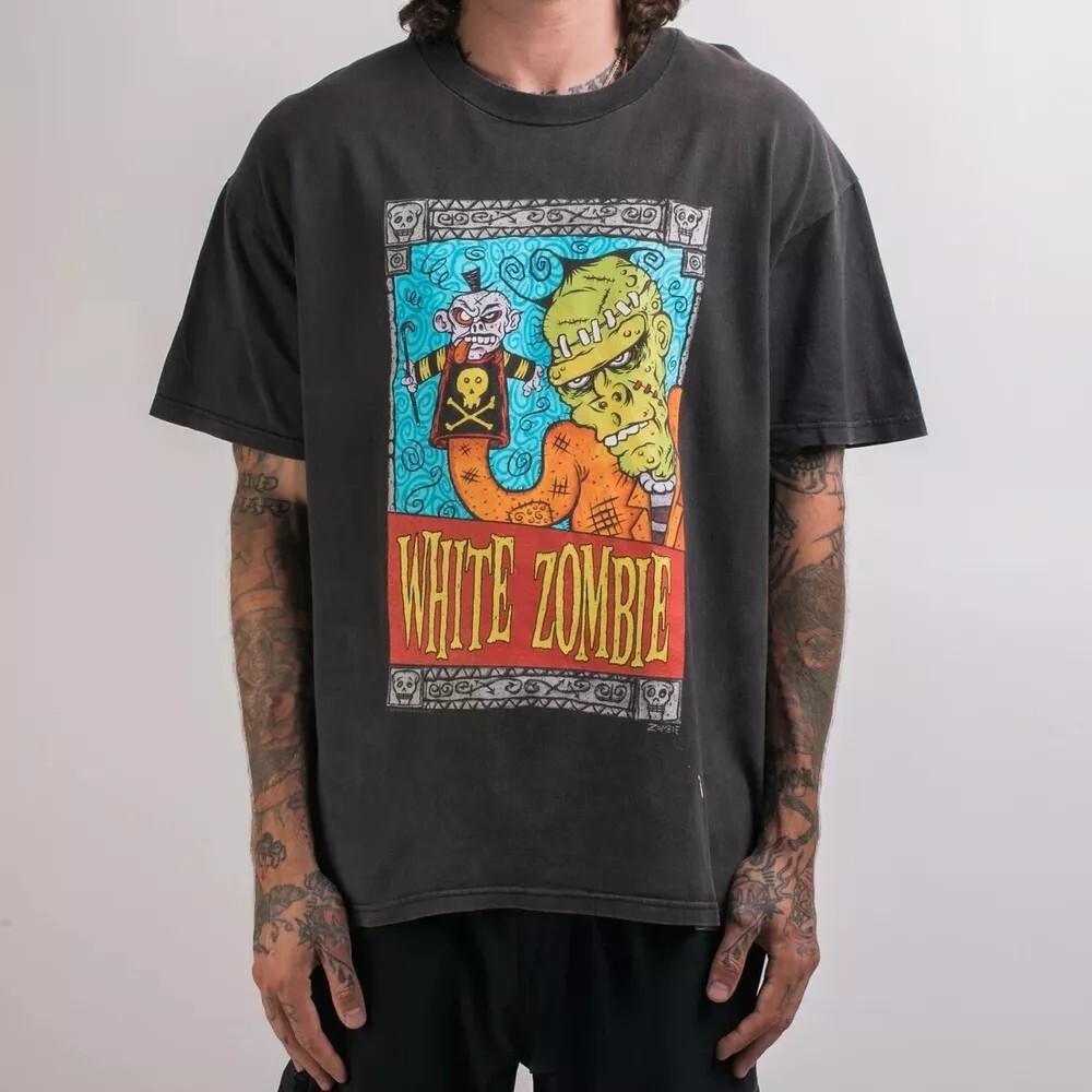 White Zombie Band Graphic Short Sleeve Black Unisex Tshirt Men Women S5XL M
