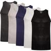 Keanu Mens Ribbed Cotton Blend Fitted Vest Top (Pack of 6)