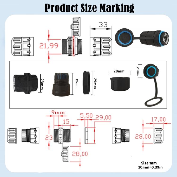 Shielded M23 RJ45 Cat6 Connector Coupler With Easy Assembly For Reliable Gigabit Data Transmission