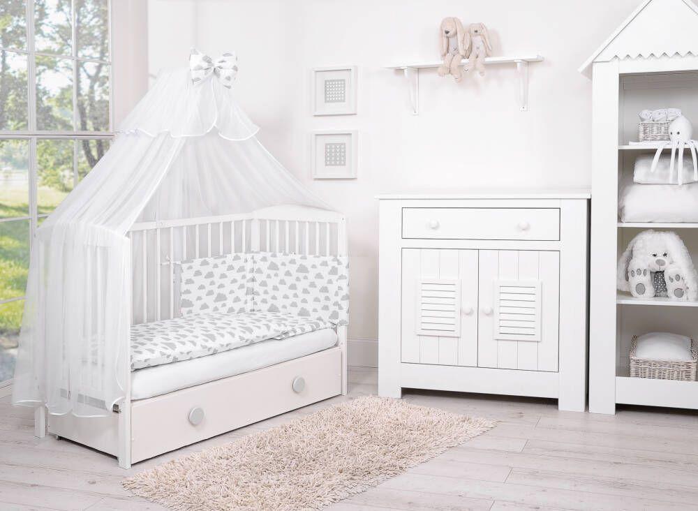 Children's 2-piece cotton bedding set 120x90 cm - gray clouds