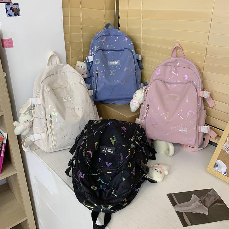 School Bag Women'S Style Graffiti School Bag Women'S Casual Versatile Junior High School Students Large-Capacity Backpack