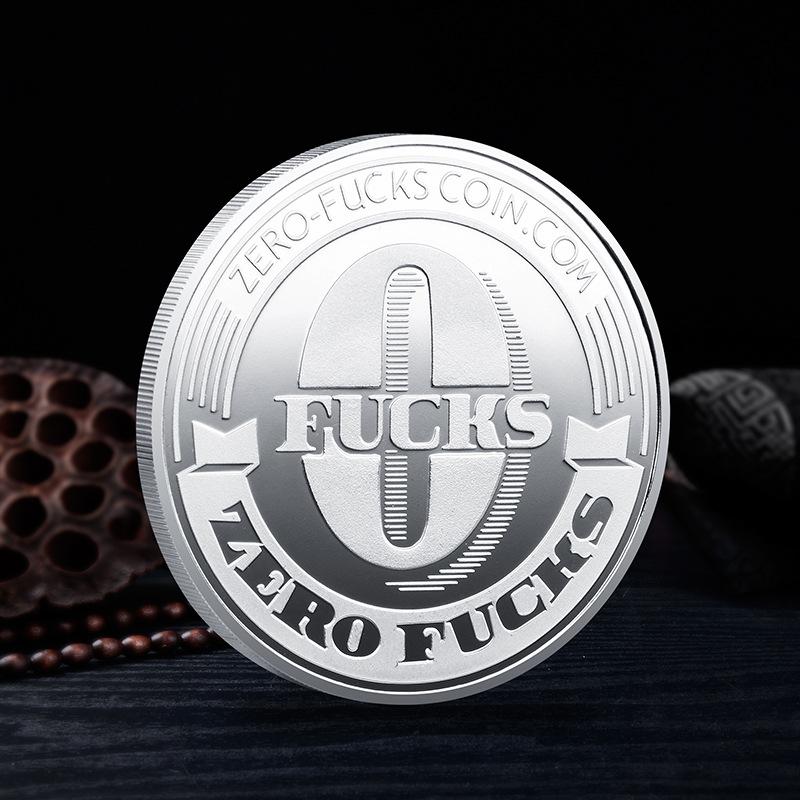 Foreign Trade Commemorative Coin Metal Medal Middle Finger Gesture Coin Zero Curse Coin FUCKS Commemorative Coin