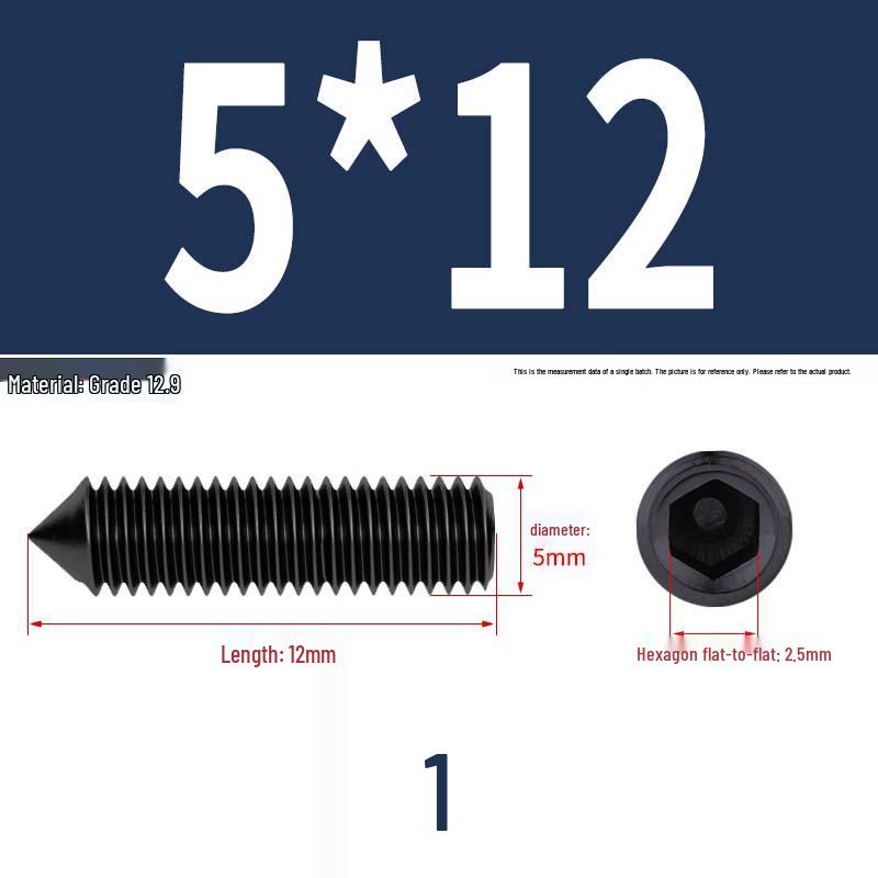 12.9 Edelstahl 304 Innensechskant Kegelspitze Gewindestift M2/M3