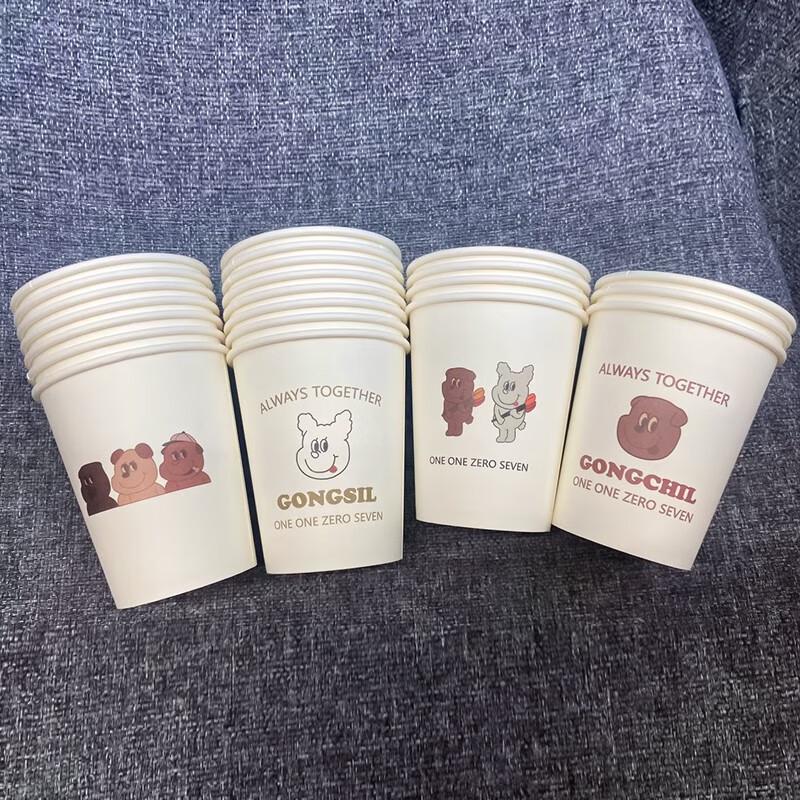 Yudu HC Brave Bear Series Kraft Paper Disposable Hot Drink Cups