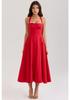 red strappy halter dress
