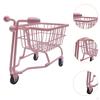 Mini Shopping Cart Children Push Toy Role Play Desk Decor Fun Trolley Model Storage Basket