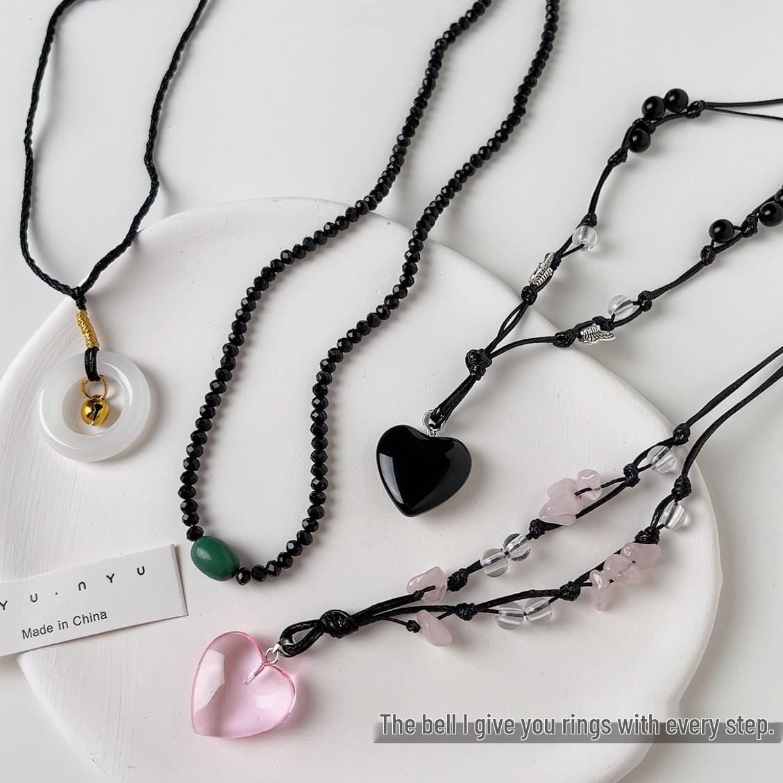 

Jade Peace Buckle Braided Pendant Necklace - Trendy Gift for Couples and Students