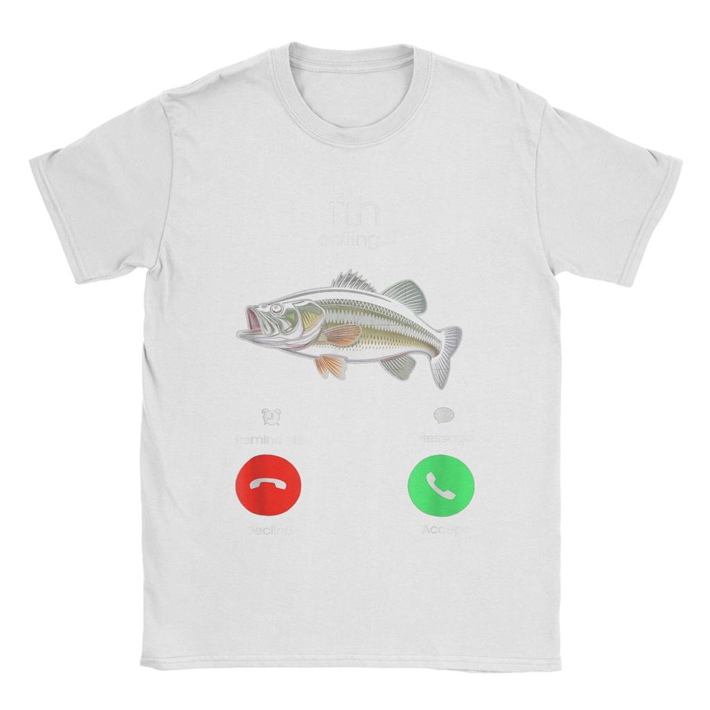 Fih Calling Remind me Message Decline Accept Phone Call Fish TShirt for Men Cotton Tee Shirt Short Sleeve T Shirt Plus Size