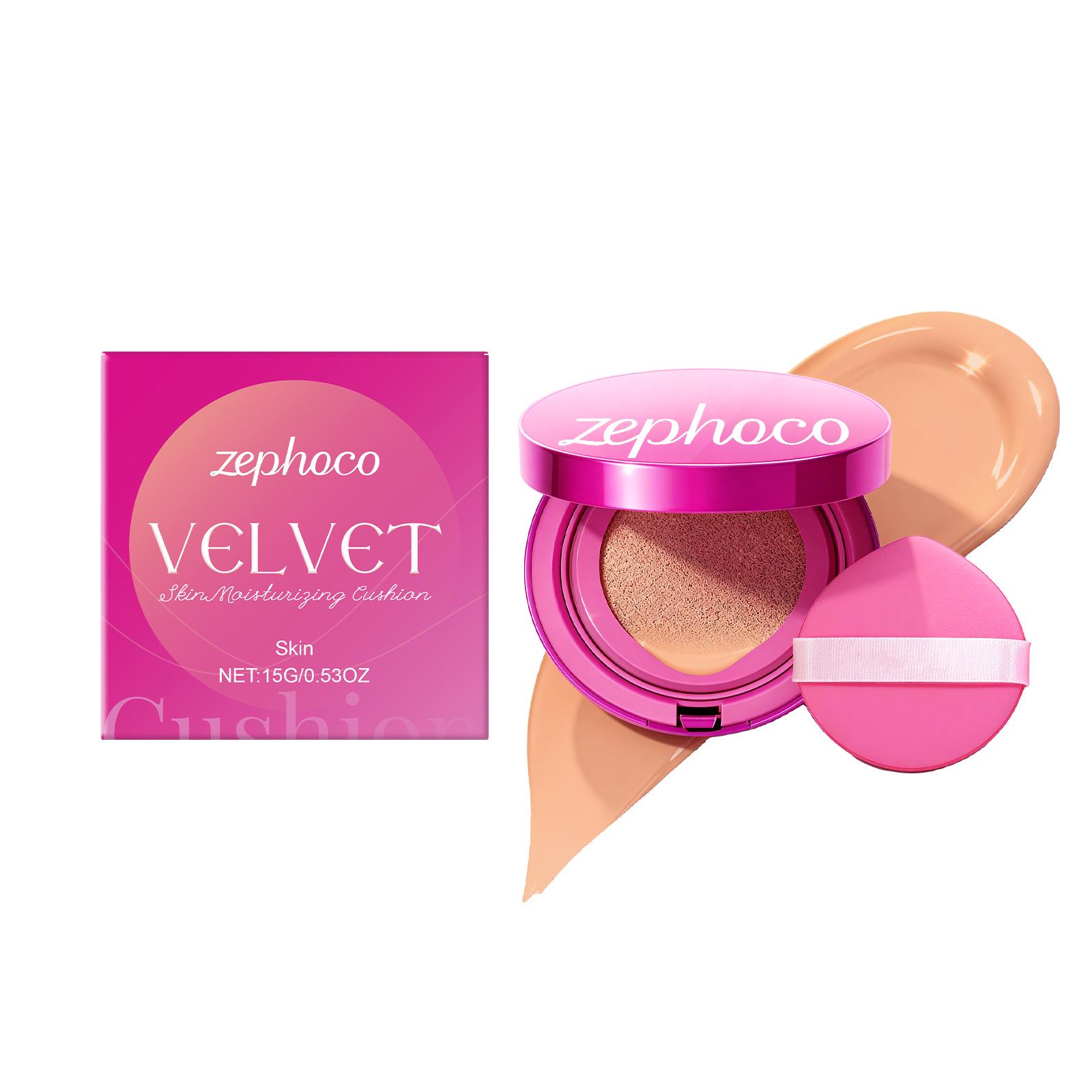 Zephoco Velvet Cushion Foundation: Natural, long-lasting, and velvet-textured for flawless, close-fitting coverage.