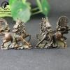 1 Pair Antique Copper Beast Kirin Statue Desktop Ornaments Retro Animal Figurines Feng Shui Home Decorations Crafts Accessories