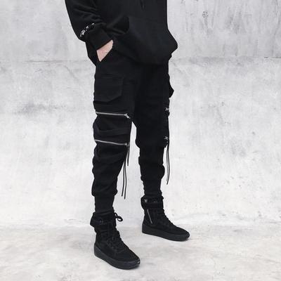 Heren Koreaanse Stijl Losse Cargo Overalls: Trendy Amerikaanse Streetwear met Omgeslagen Hiphop Design
