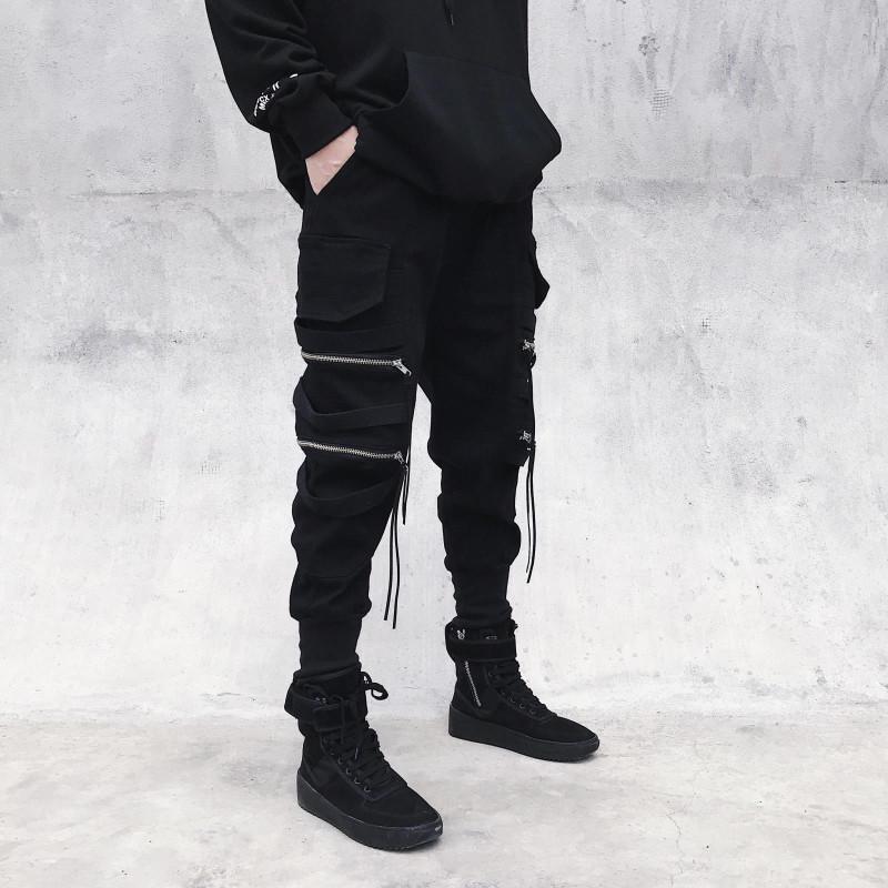 Men's Korean Style Cargo Overalls - Trendy Cuffed Streetwear Hip Hop Pants