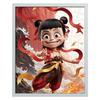 Nezha DIY Handmade Educational Stress Relief Puzzle - Chinese Style Adult Gift with Frame, 10 Demon Child Pieces