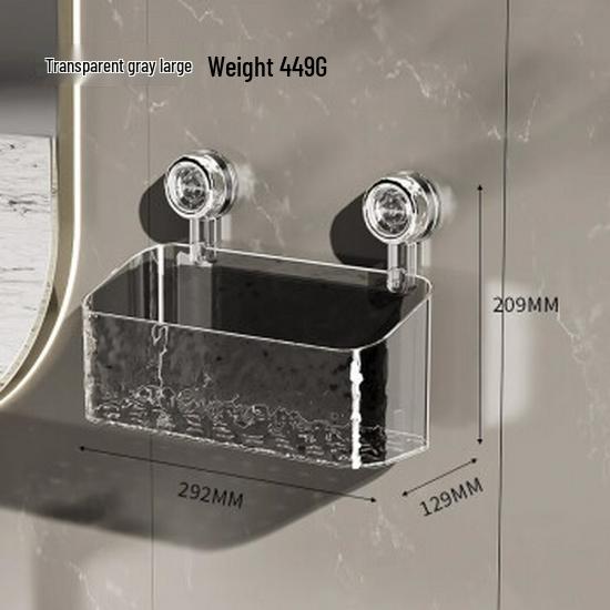 Wandmontiertes Badezimmer-Aufbewahrungsregal mit Saugnäpfen für Toilettenartikel