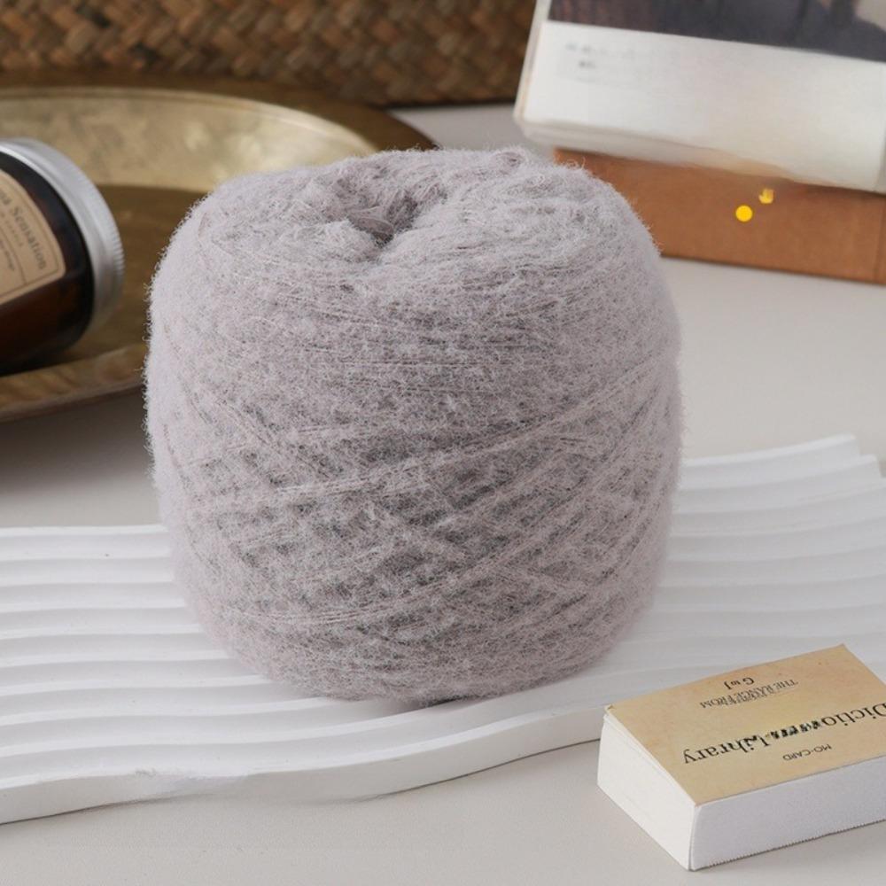 100g Neues flauschiges Mohairgarn Einfarbig Weiches Baumwollgarnknäuel Warm Mitteldick Strickschalgarn Strickpullover