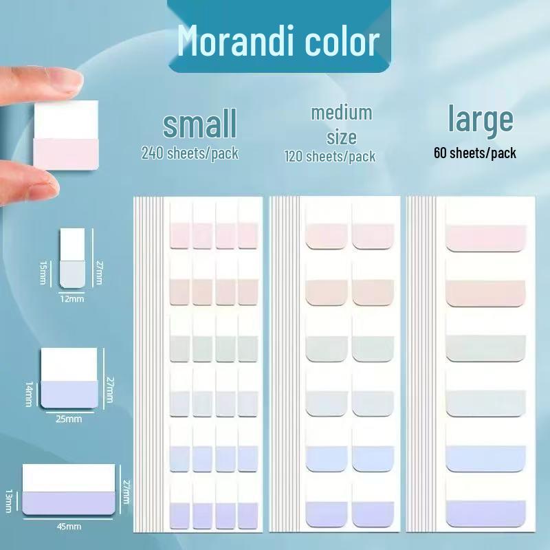 Моранди Самоклеящиеся стикеры для записей - Высокоэстетичные наклейки для студентов Large (60 tabs)