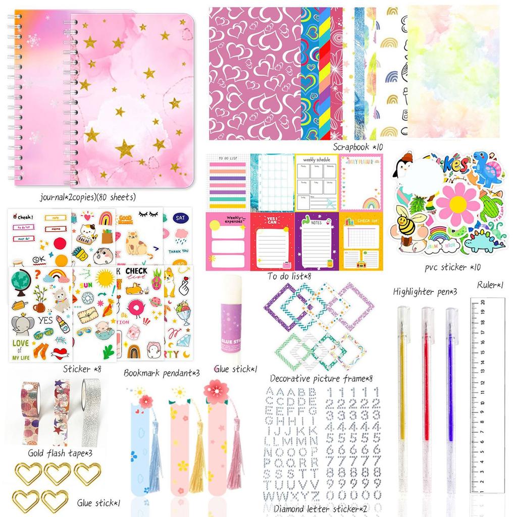 Girls DIY Journal Set - DIY Journal Set For Teen Girls, Stationery Set, Scrapbook And Journal Supplies Set, Journal Art Craft Set1ML