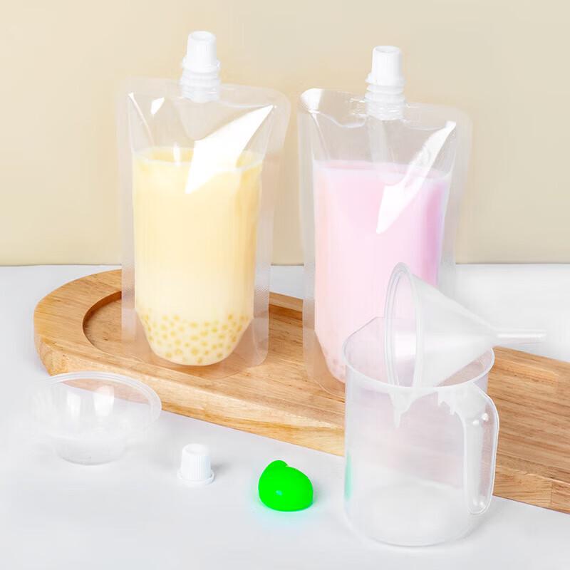 300ML Disposable Transparent Spout Pouches, 50-Pack