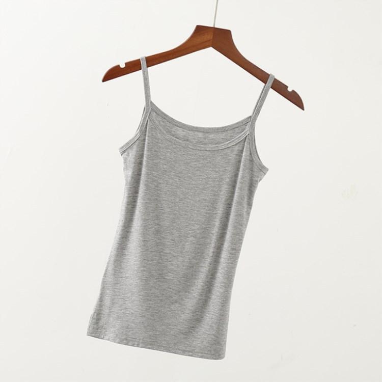 Damen Modal Camisole Tanktop Sommer Einfarbig Ärmellos Slim Fit Basic Unterhemd Große Größen Cami Top
