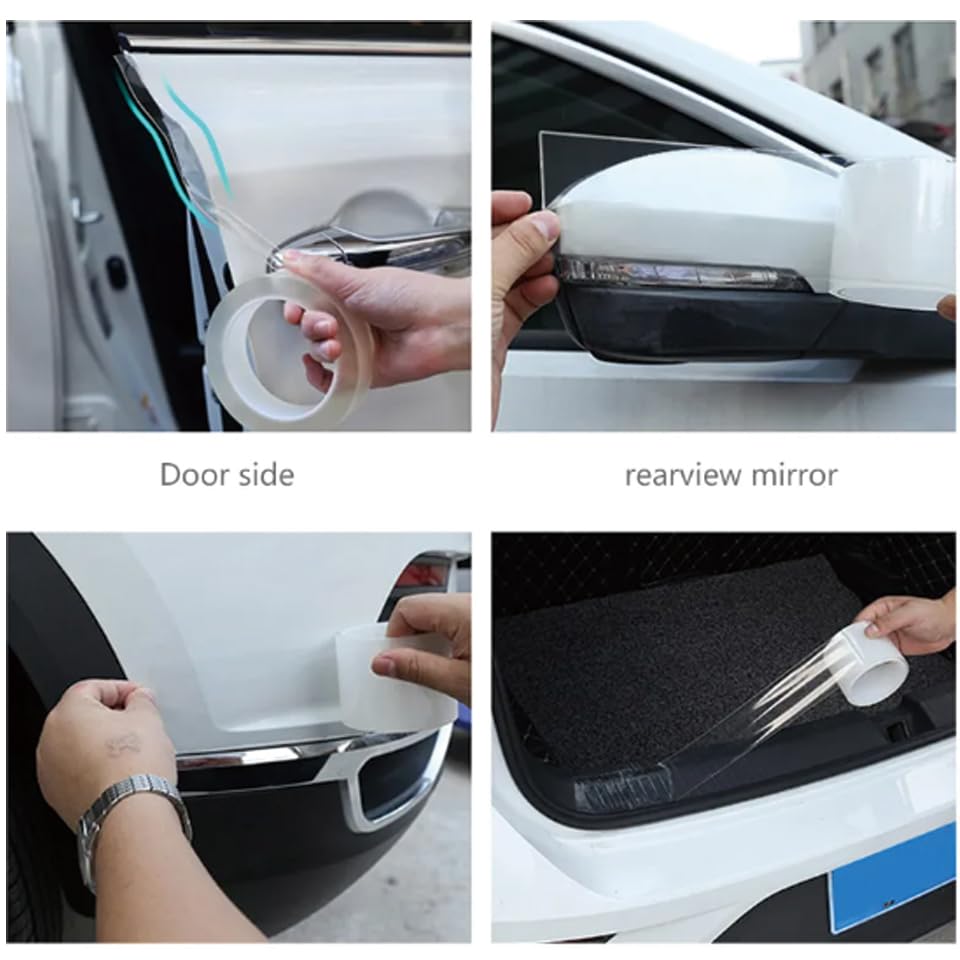 Basics Car Supplies, Scratch Prevention, Just Stick, Protective Tape, Bumper, Door, Protection Film Tape, Transparent, Trace-Resistant