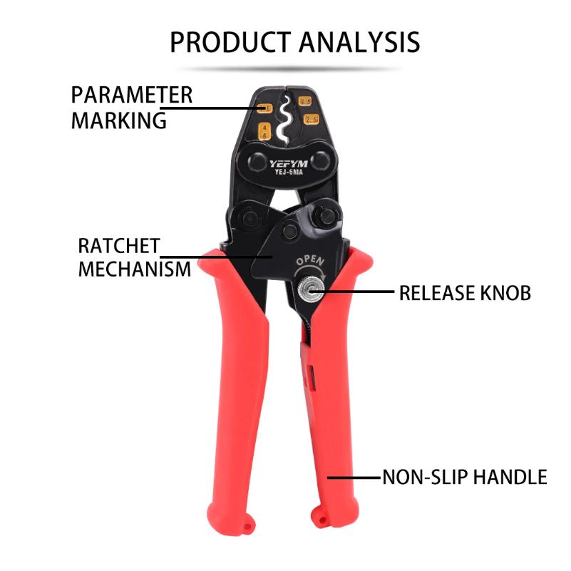 Insulated Terminals & Non-Insulated Terminals Cold Crimping Pliers Multifunctional Ratchet Crimping Tool Model