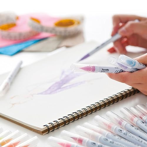 Kuretake Zig Clean Color Real Brush sada 120 barev, fixy se štětcovým hrotem, pro profesionály a umělce, pro vybarvování, kreslení, kaligrafii, písmo, Mad