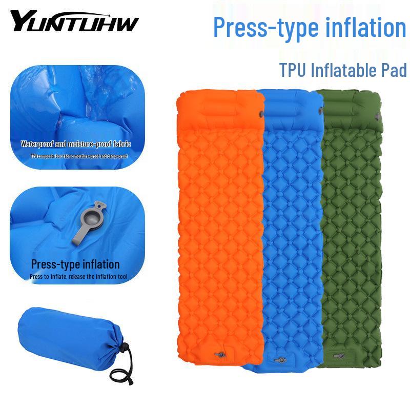 Colchoneta inflable para dormir TPU para una persona: Colchón Portátil, Impermeable, de Alta Elasticidad para Acampada al Aire Libre.
