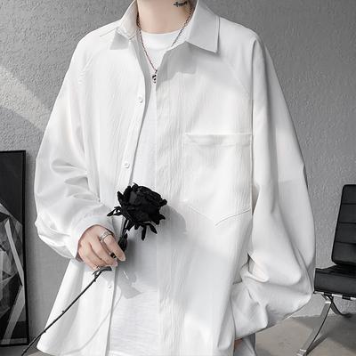 2025 Autumn Men Retro Soild Color Shirt Men Japanese Harajuku Casual Shirt Men Turn Down Collar Button-Up Shirt Vintage Tops