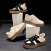 2024 Schuhe Damen PU Damen Vulkanisierte Schuhe Outdoor Damen Sneaker Gemischte Farbe Runde Zehenpartie Schnürung Niedriger Absatz Damen Freizeitschuhe