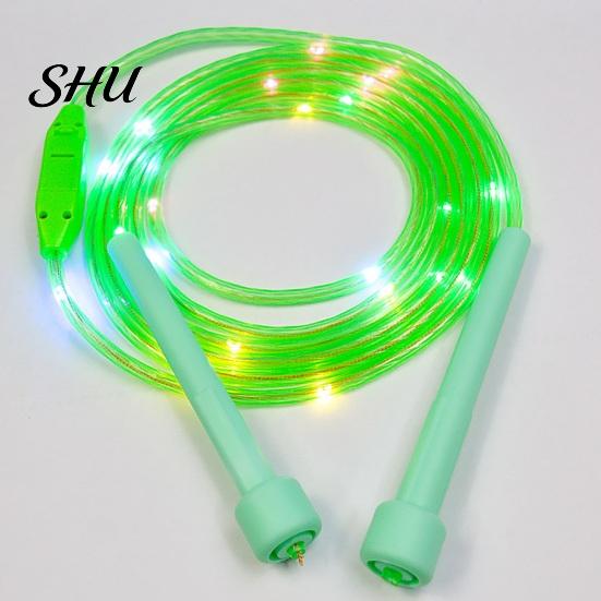 Jumping Training Rope Children Skipping with LED Colorful Light Battery-operated Glowing Comfortable Grip Electronic Luminous Jump Fitness Equipment