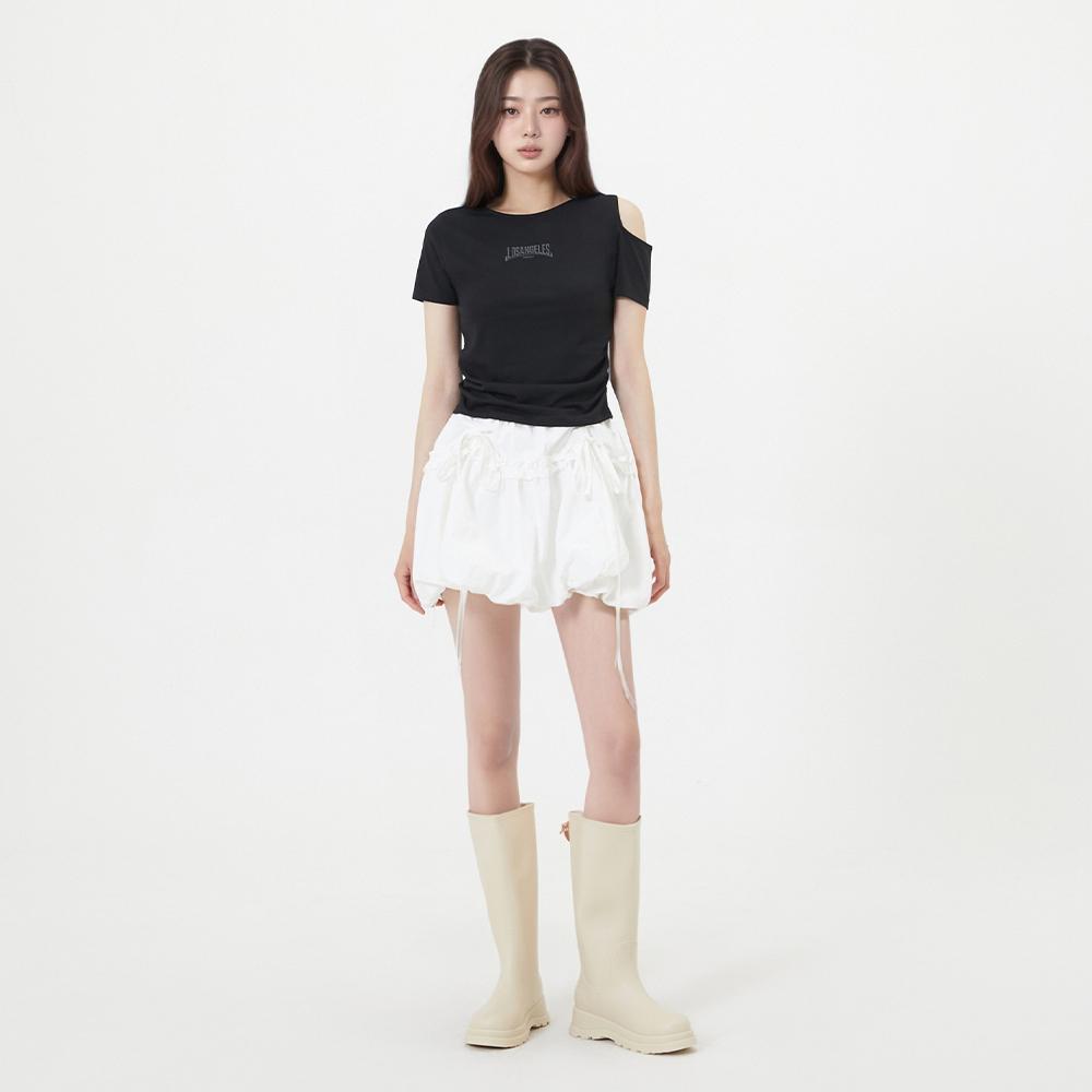 LAP One-Shoulder Shirred T-Shirt Ar2Ct567