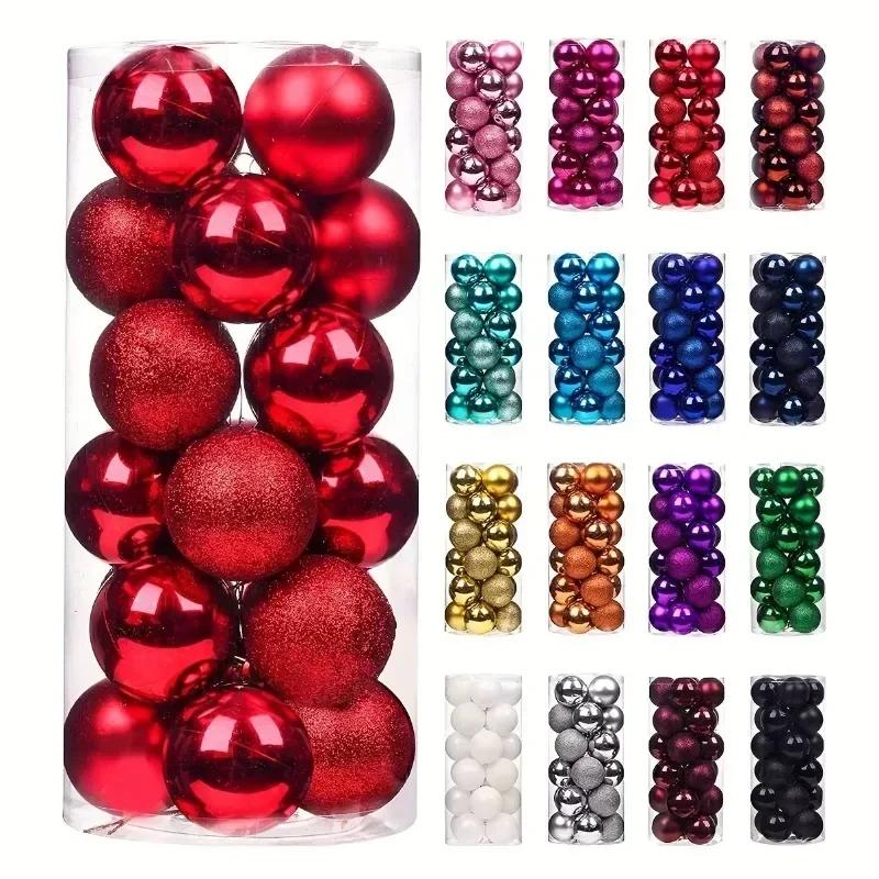 24Pcs 4cm Christmas Balls Ornaments for Xmas Christmas Tree Shatterproof Christmas Tree Decorations Hanging Ball for Holiday