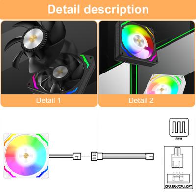 90mm ARGB LED PWM Ventilator de răcire Desktop CPU Air Cooler Funcționare silențioasă pentru carcasa PC Ventilator 9CM 9025
