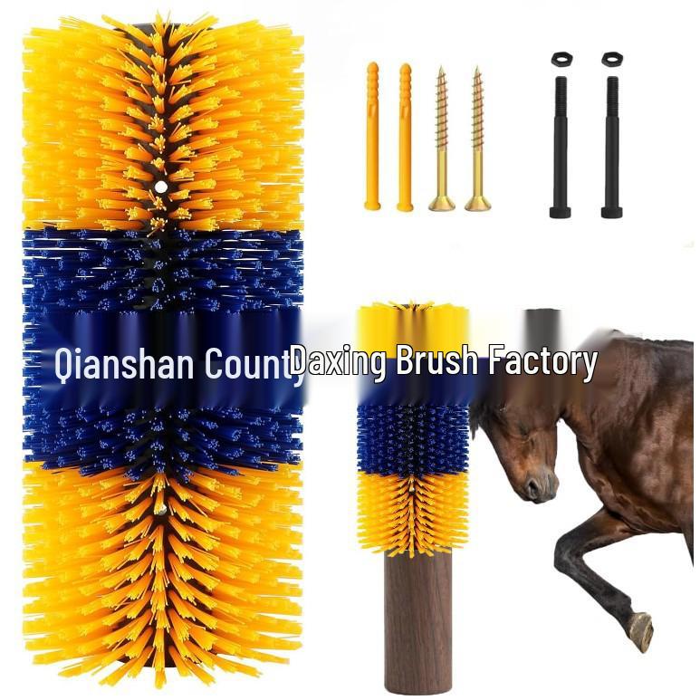 Cattle and Horse Massage Brush: Half-Body Scratch & Itch Relief Roller for Animal Cleaning