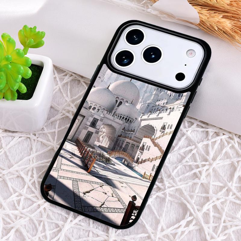 Muslimische Moschee Gebäude Bunter Stil Stoßfeste Handyhülle für iPhone 17 Air 16e 15 11 12 14 13 Pro Max Hülle Coque