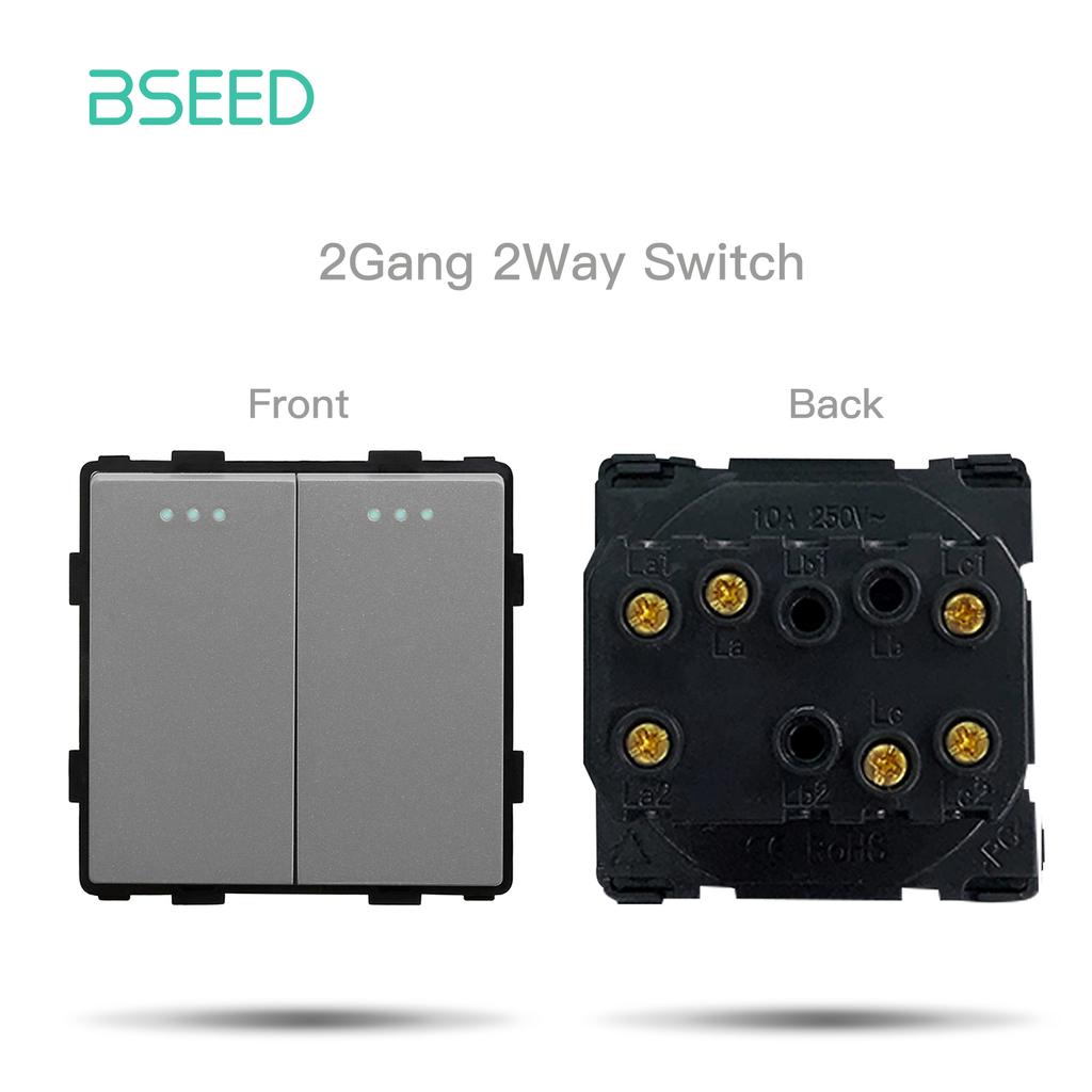 BSEED Mechanical Button Switches EU/FR Socket Type-c Dual USB Sockets Function Parts Glass Socket Frames DIY Free Combination