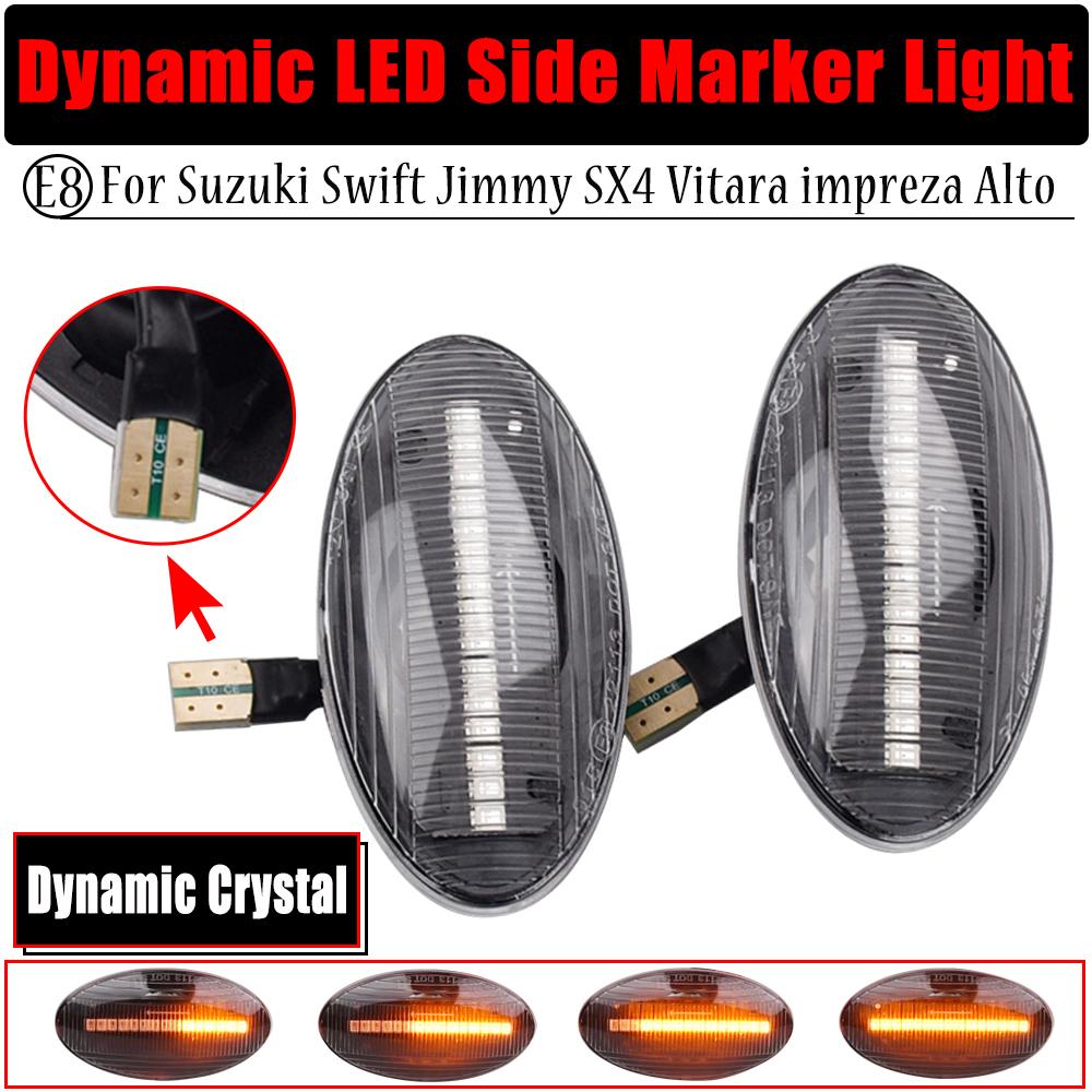 2pcs Led Dynamic Side Marker Turn Signal Light Sequential Blinker Light Amber Indicator for Suzuki Swift Jimmy Vitara SX4 Alto