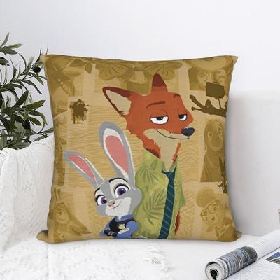 Zootopia Quadratische Kissenbezüge Kissenhülle Tolle Reißverschluss Dekoration Überwurf-Kissenbezug für Zuhause 45*45cm