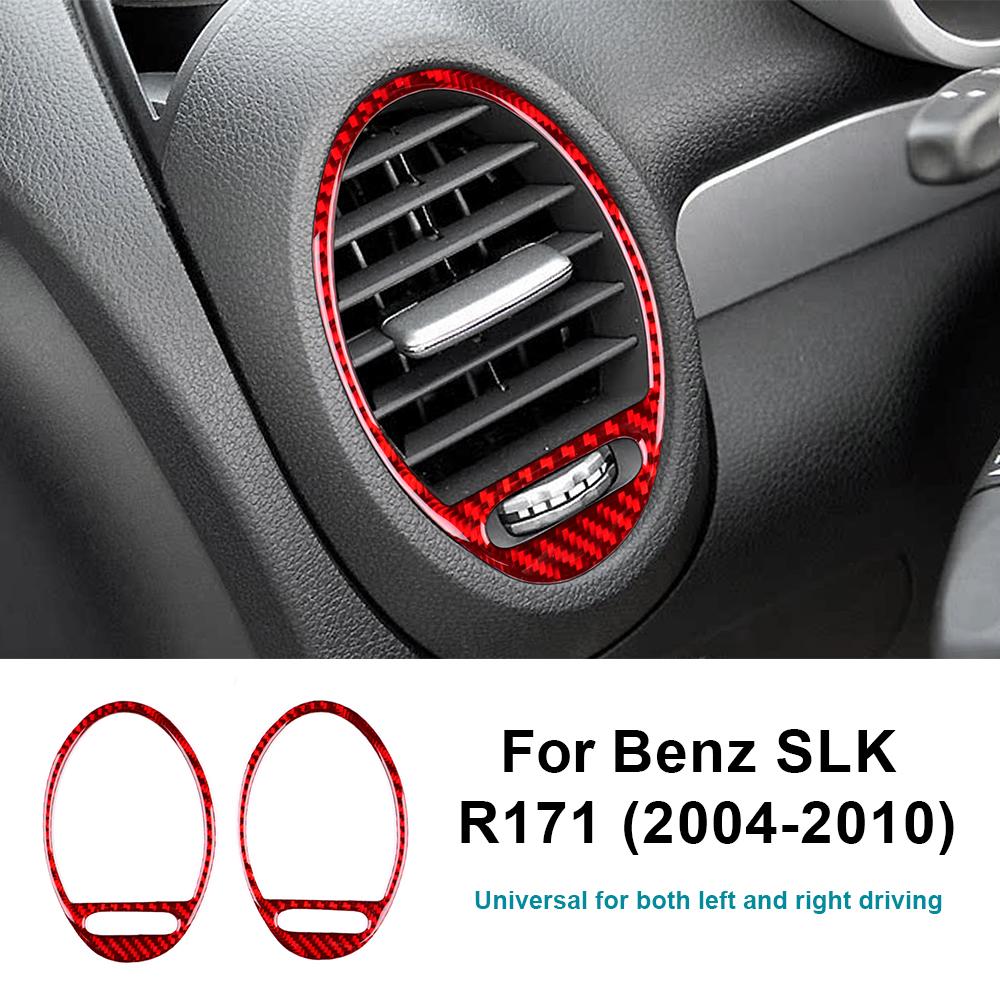 Real Soft Carbon Fiber Trim Sticker For Mercedes Benz SLK R171 2004 2005 2006 2007 2008 2009 2010 Side Air Vents Accessories