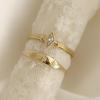 Three Jie Classic Zircon Gold Ring: Simple, Creative, Stylish Women's Jewelry