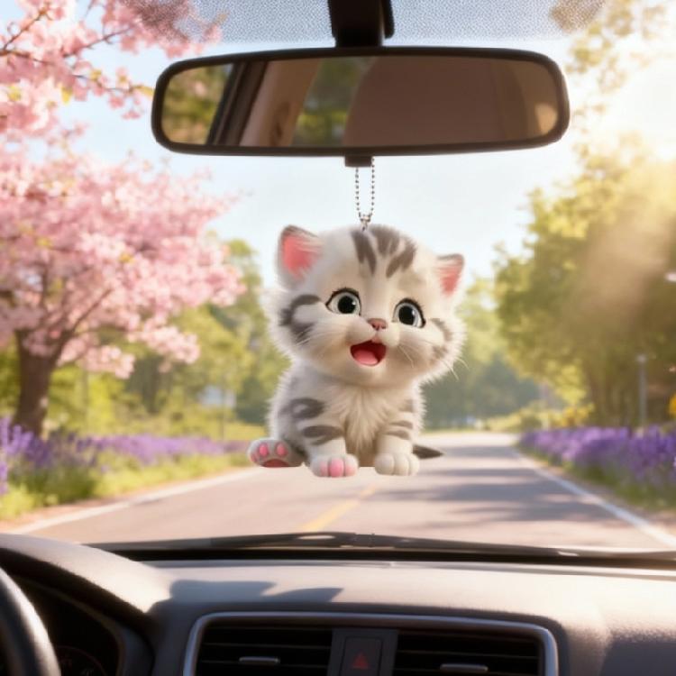 Reusable Cats Shape PVC Vehicle Ornament with Sturdy Rope Decorative Excellent for Seasonal Decors & Interior Styling