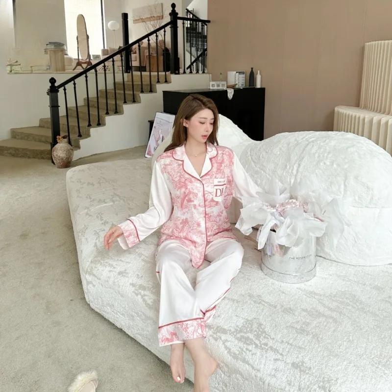 

Весенняя новая пижама женская с рисунком длинные рукава брюки Advanced Sense Домашняя одежда костюм 2XL