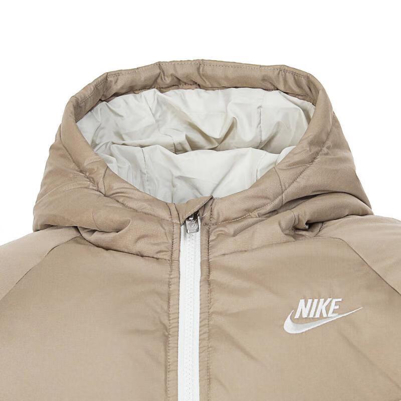 Nike Down Jacket Comfortable Soft Hooded Versatile Warm Duck Down Kids Jackets White IB5837-247
