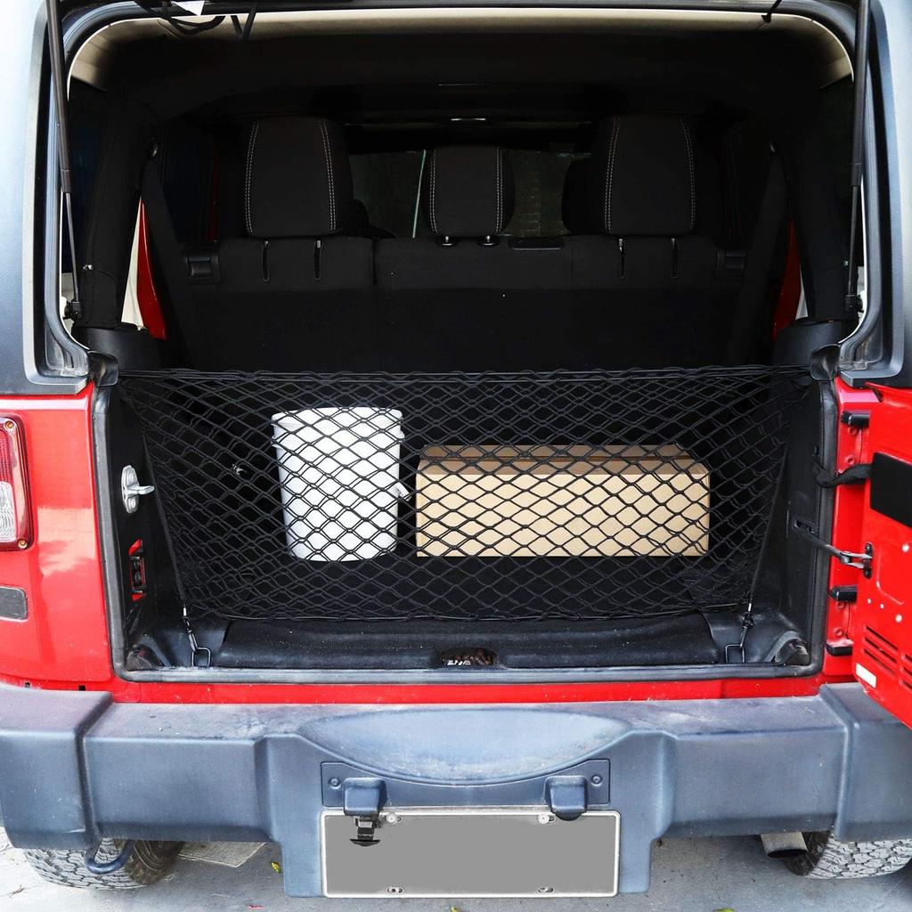 Voodonala 40 X 18 Inches Universal Mesh Envelope Trunk Cargo Storage Organizer Net Elastic Mesh Net Pickup Truck Bed Divider Compatible For Cars,