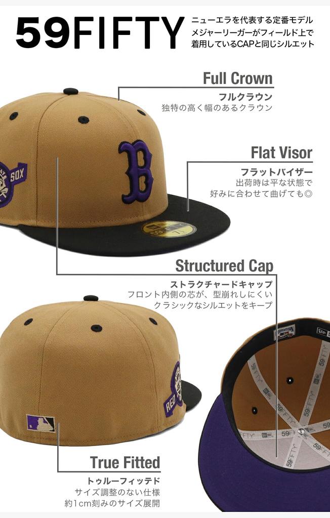 New Era 59FIFTY Cap 14712484 NER36C6743 BOS Brown New Era Cap MLB ONSPOTZ Special Edition SIDE PATCH 2Tone UNDER VISOR Boston Red Sox MLB Flat Visor