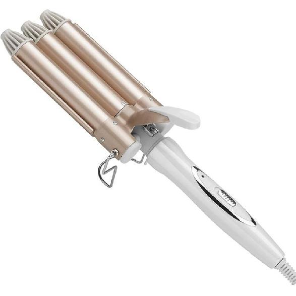 Three Tube Hair Curler Three Tube Ripple Hair Curler Large Diameter Anti-Static Anti-Scald Electric Hair Curler 22mm US Plug