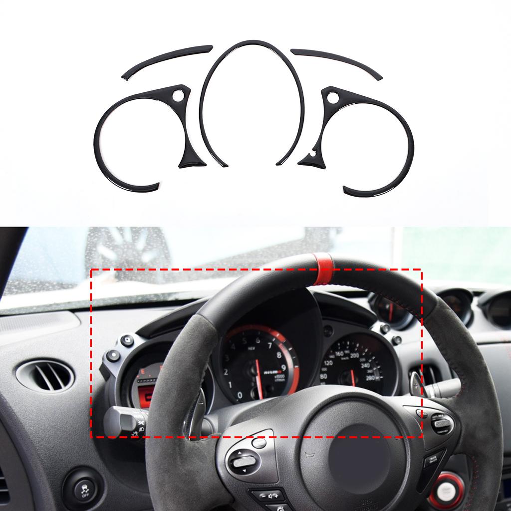 For Nissan 370Z Z34 2009+ Car Soft Carbon Fiber Up Speedometer Dashboard Console Trim Cover Sticker Kit  Interior Accessories